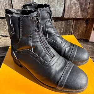 SAXON Syntovia Black Paddock Boots - Childs Size 1